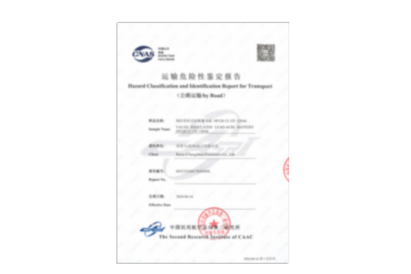 电池运输鉴定书